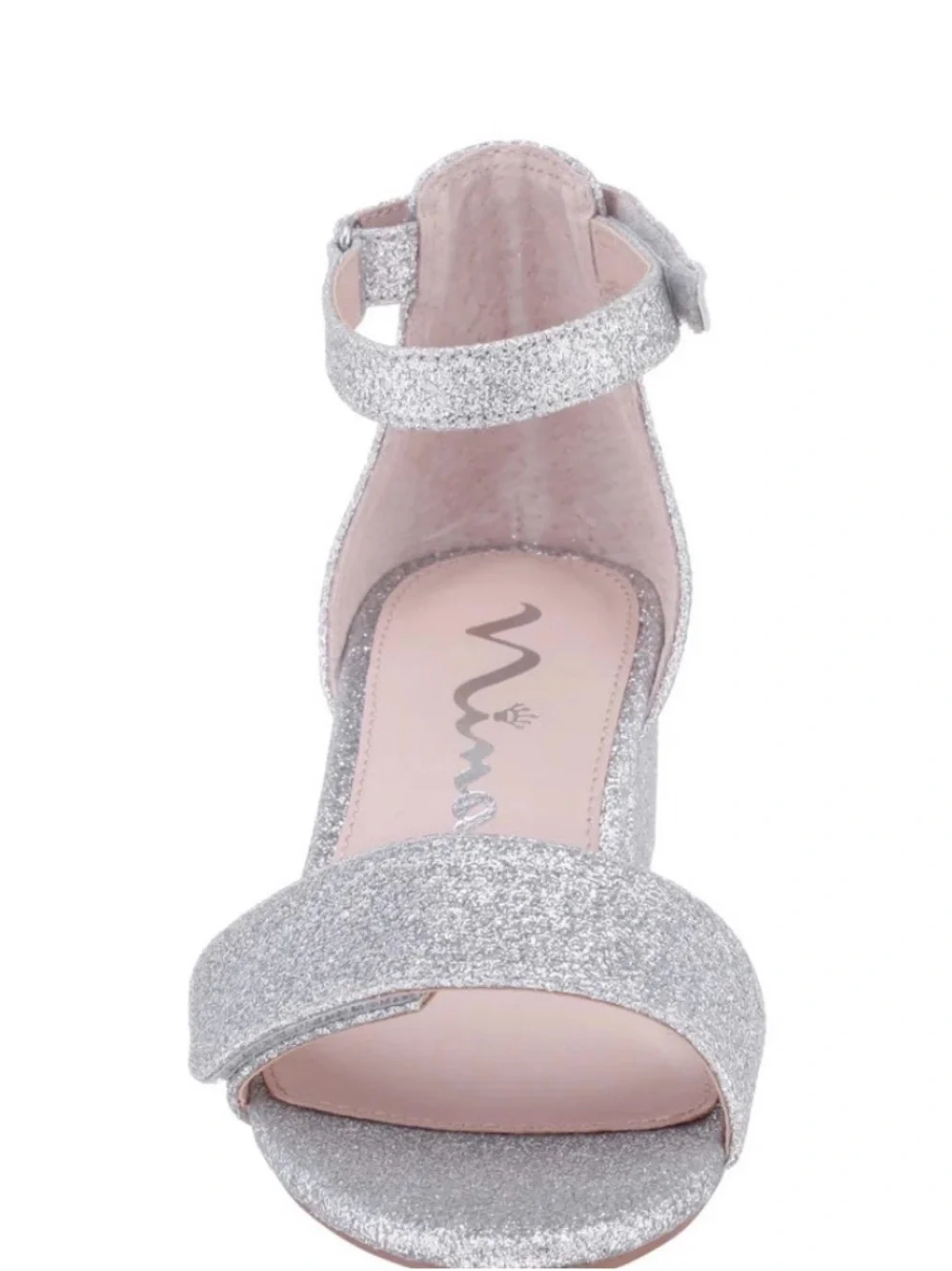 Nina Silver Glitter Ankle-Strap Dress Sandals stock (35)